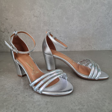 Vizzano 6262-1207 Block Heel Sandal in Silver